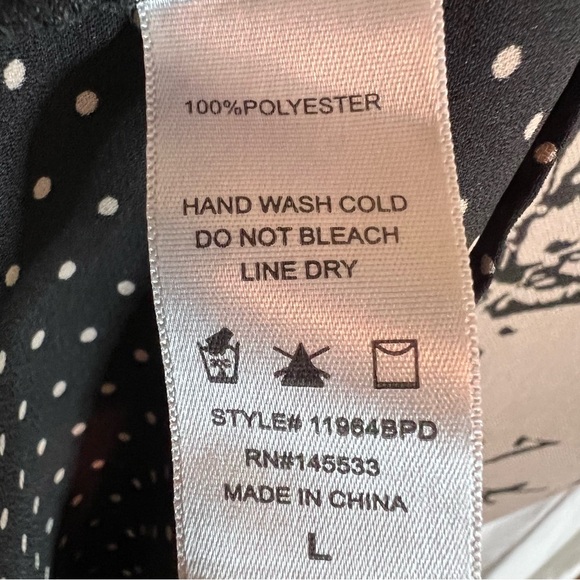 💚W5 Black and Tan Polka Dot Sleeveless Crew Neck Blouse - Picture 6 of 6